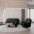 thumbnail image 2 of Uspridefurniture Sanuel Faux Leather 2Pcs Living Room Sets,Black, 2 of 7