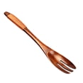 thumbnail image 1 of GUOOL Natural Portable Wooden Fork Students Kids Party Eating Tool Brown Kinking, 1 of 9