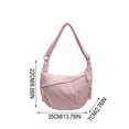 thumbnail image 3 of Bolsa cruzada de pana para mujer, de gran capacidad, color sólido, correa ajustable, para escuela, oficina y uso diario., 3 of 8