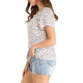 thumbnail image 4 of Allegra K Women's Casual Short Sleeve Summer Square Neck Floral Tops, 4 of 6