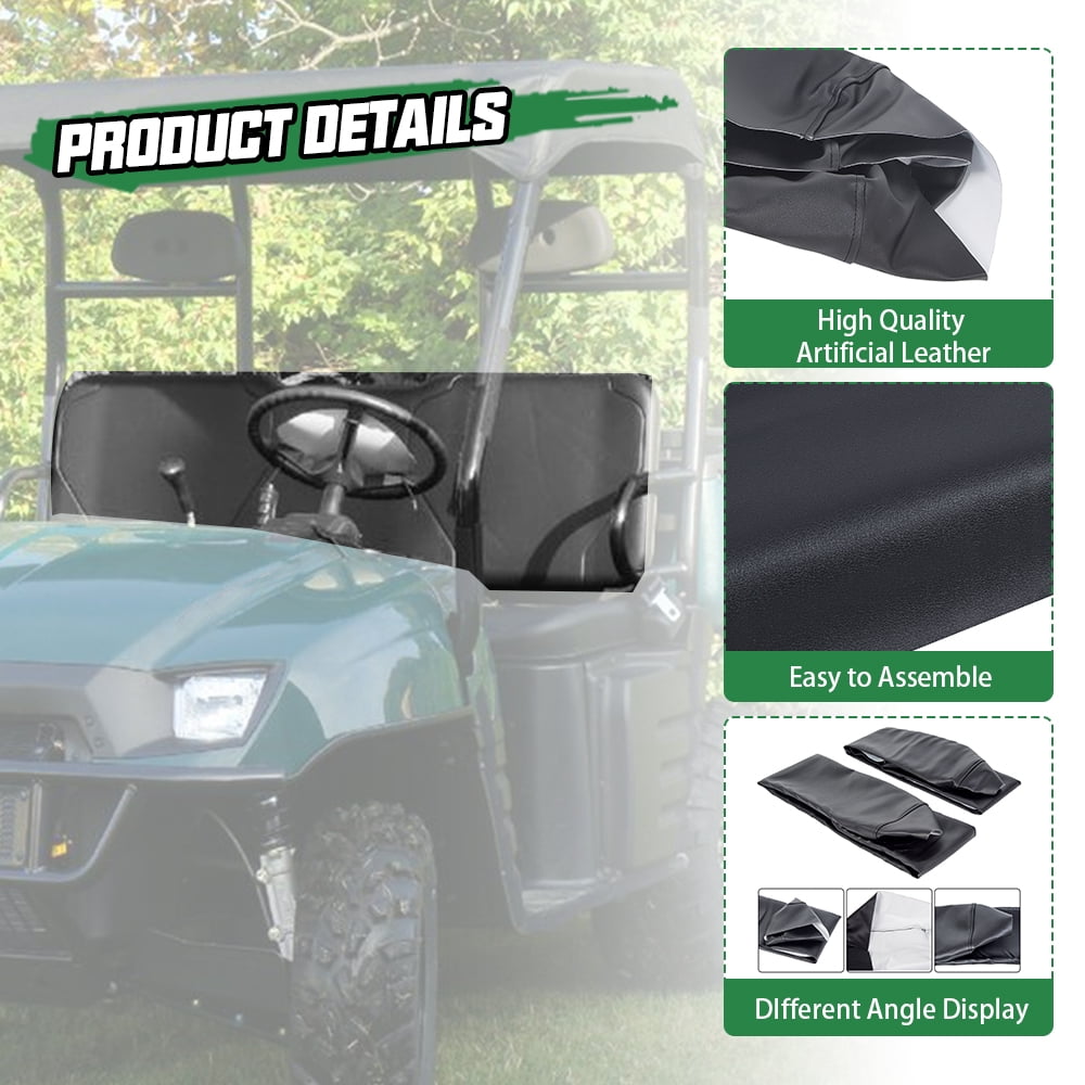 Kojem Black Seat Cover Replacement Set for Polaris Ranger 2002-2008 & 2009 Polaris Ranger 700 Crew UTV 6x6 4x4 4X2 Utility RZR