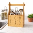 thumbnail image 2 of Organizador de Cubiertos de Madera con Asa 3 Compartimentos Porta Cuchillos Cucharas Tenedores para Cocina, 2 of 3