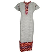 Mogul Womens Cotton  Kurti White Tunic Dress