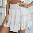 thumbnail image 2 of YDFCWXW Women Chiffon Skirts High Waist Ruffle Mini Skirts Tennis Golf Skirt Boho Summer Tiered Skirts with Built-in Shorts White, XXL, 2 of 6