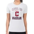 thumbnail image 4 of Women's G-III 4Her by Carl Banks White Cleveland Guardians Super-Slim Fit Lightweight Team Logo Graphic T-Shirt, 4 of 5