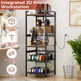 thumbnail image 3 of 3D Printer Stand with Filament Storage, Heavy-Duty Metal Frame, T-Type Holder & Power Panel, Open Frame Workstation for Home & Workshop,Small, 3 of 8