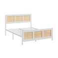 thumbnail image 3 of Cane Bed Frame with Headboard, Boho Cane Platform Bed Frame with Strong Metal Slat, Noise Free, No Box Spring Needed, 3 of 7