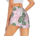 thumbnail image 3 of Bixox Women's Lilies Flowers pattern 2 in 1 Running Shorts - Lightweight Athletic Workout Gym Yoga Shorts Liner with Pockets - Small, 3 of 7