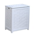 thumbnail image 1 of Oceanstar White Finished Rectangular Veneer Laundry Wood Hamper with Interior Bag RHV0103W, 1 of 3