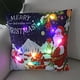 thumbnail image 3 of Luces LED intermitentes Feliz Navidad funda de almohada para el hogar funda de cojín para fiesta de Nochevieja funda de almohada navideña brillante XJ151, 3 of 4