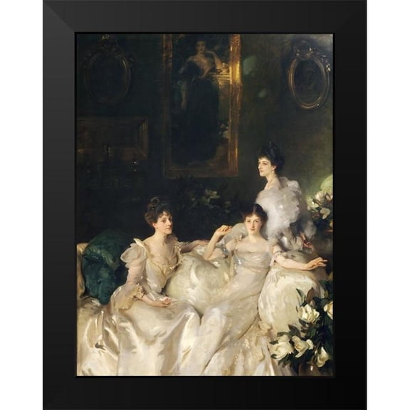 Sargent, John Singer 12x14 Black Modern Framed Museum Art Print Titled - The Wyndham Sisters