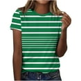 thumbnail image 2 of Women's Tops Under $10 Free Shipping Casual Pullover Printed Short Sleeved Round Neck Top, 2 of 4