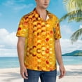 thumbnail image 5 of Daiia Bees on Hive Honeycomb Hawaiian Shirt for Men Gentle Cotton Regular Short Sleeve Casual-Small, 5 of 9