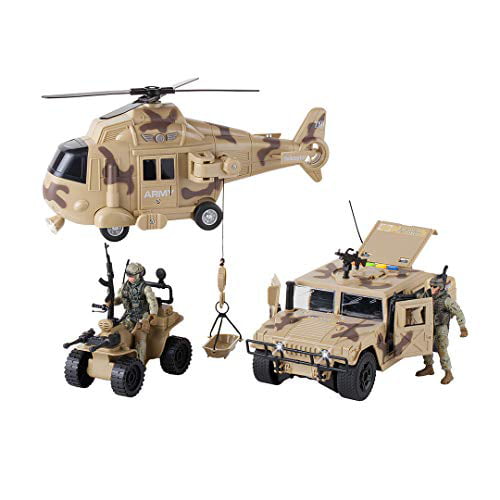 New Design Soldier Force Military Army Truck & Tank Deluxe Playset Camouflage 
