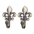 thumbnail image 1 of 2 (par) ganchos para cortinas de pared, hechos de bronce tallado en metal vintage, 1 of 5