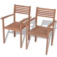thumbnail image 1 of vidaXL Stackable Garden Chairs 2 pcs Solid Teak Wood, 1 of 5