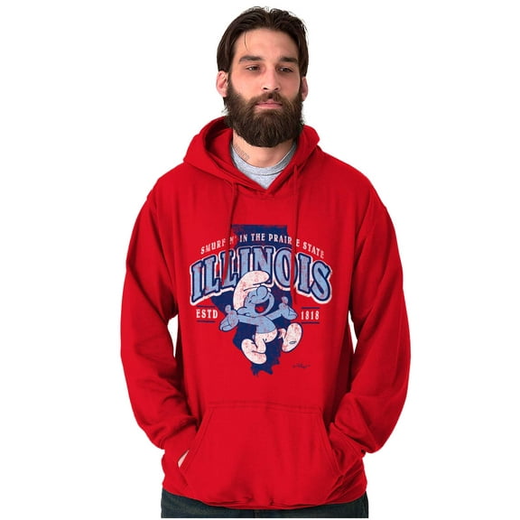 Illinois Prairie State IL Smurfs Hoodie Sweatshirt Women Men Brisco Brands M