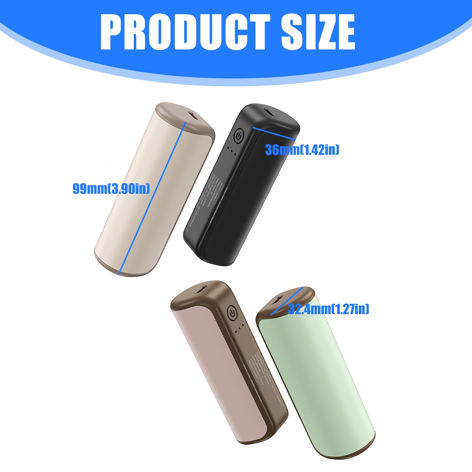 Double Sided Electric Hands Warmers With Attachment Adjustable Heating