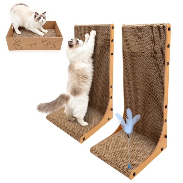 Rascador para gatos Goosheep 3 en 1 con 2 rascadores en forma de L