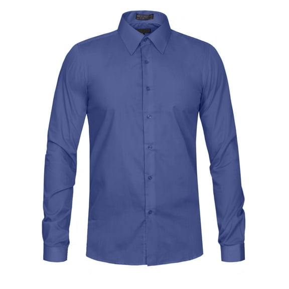 J. METHOD Men's Classic Slim Fit Button Down Long Sleeve Solid Color Dress Shirts S-2XL [NEMT104]