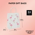 thumbnail image 4 of Sparkle and Bash Flamingo Party Favor Bags - Gift Bag with Sturdy Handle for Flamingo Party Decorations - Baby Shower Goody Pouches & Favor Sacks - Pack of 24, 8 x 10 x 4 in, White, Pink & Gold Foil, 4 of 10