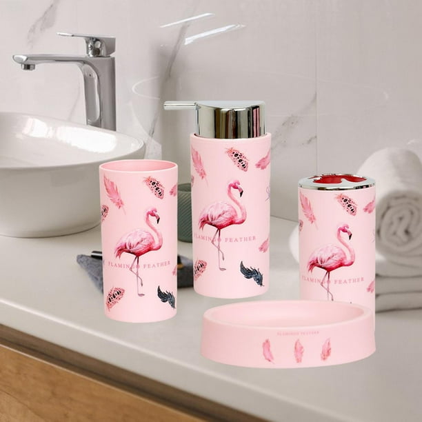 4x Bathroom Decor Sets Liquid Soap Dispenser Soap Dish Pump