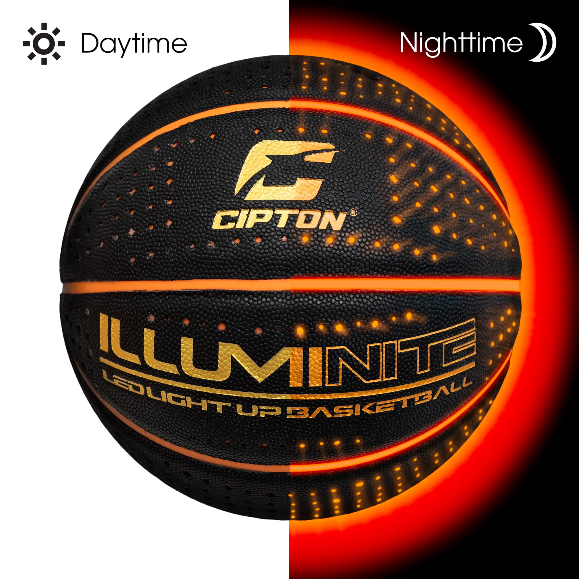 Cipton Basketball Light Up Leather Basketball Youth Size Ball 28.5 Inch