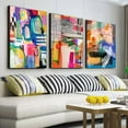 thumbnail image 3 of 3pcs Abstract Art Canvas Prints Set, Modern Geometric Line Drawing, Art Deco Glam Style, Fashion Theme, Frameless Wall Hanging Decor for Living Room, Bedroom, Home Office, Classroom, Indoor Use, Tra, 3 of 4