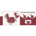 thumbnail image 3 of S-HOME Versatile Heat Massage Recliner Chair With Rocking And Swiveling Function In Elegant Fabric For Cozy Living Room Decor，Red, 3 of 15