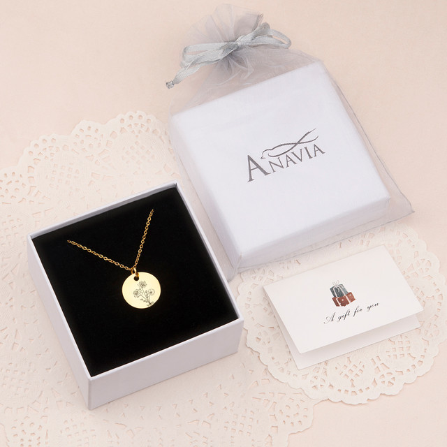 Combined Birth Flower Bouquet Necklace - Birth Flower Bouquet Necklace Personalized - Birth Flower Necklace for Mom - Birth Flower Jewelry