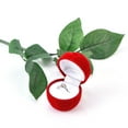 thumbnail image 3 of Red Rose Shape Ring Box Valentine's Day Jewelry Earring Romantic Proposal Ring Case, 3 of 8