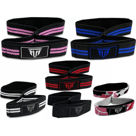 MT Fitness Training Figure 8 Lifting Straps for Deadlift, Weightlifting Wrist Wraps Unisex