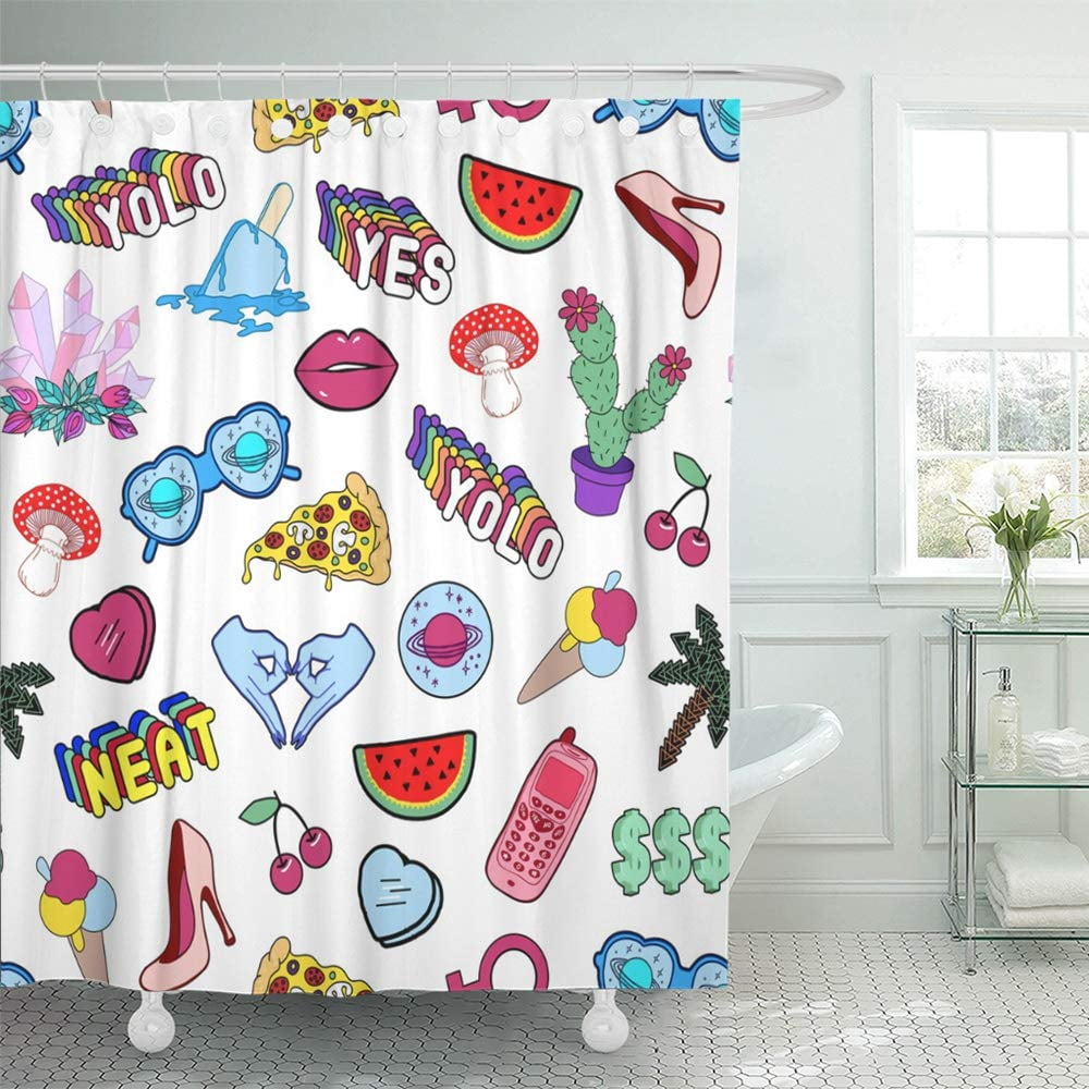 PKNMT Patch Badges with Lips Hearts Cactuses Watermelon Slang Phrases