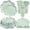 Sage Green, variant on 350pcs Light Blue Tableware Set, Party Disposable Supplies for 50 Guests
