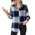 thumbnail image 3 of Cárdigan a cuadros, camisa a cuadros para mujer, camisa a cuadros alta con botones para mujer, camisa a cuadros para mujer, características líderes en su clase, 3 of 7