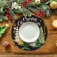 thumbnail image 2 of Stars Xmas Tree Merry Christmas Placemats Set of 4, Seasonal Winter Holiday Table Mats for Party Kitchen Dining Decoration, 2 of 6