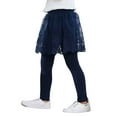 thumbnail image 4 of Povozer Girls Leggings Toddler Pants Leggings for Girls Tutu Ruffle Skirt(Navy,18-24M), 4 of 5