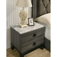 thumbnail image 3 of Table de Chevet de Chambre en Noyer Madelyn avec 2 Tiroirs et Dessus en Faux Marbre, 3 of 3