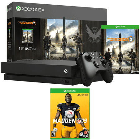 Microsoft Xbox One X 1 TB Console Bundle with Tom Clancy's The Division 2 and Madden NFL 19