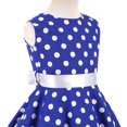 thumbnail image 4 of IBTOM CASTLE Kids Girls 50s Vintage Polka Dot Casual Dress Swing Rockabilly Prom Party Dresses Audrey Wedding Formal Cocktail Evening Gown 7-8 Years Royal Blue, 4 of 8