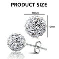 thumbnail image 3 of Woman Earrings with Box Disco Ball White Crystals Dangle Hook Stud Earrings for Women - 10mm, 3 of 6