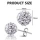 thumbnail image 3 of Pendientes de mujer con caja y bola de discoteca con cristales blancos, pendientes colgantes con gancho para mujer, 3 of 6