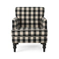 thumbnail image 6 of GDF Studio Eve Contemporary Fabric Upholstered Club Chair with Nailhead Trim, Black Checkerboard, 6 of 6