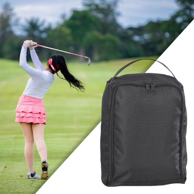 Bolsa para zapatos de golf, versátil, transpirable, para exteriores, viajes, fácil de transportar. Negro