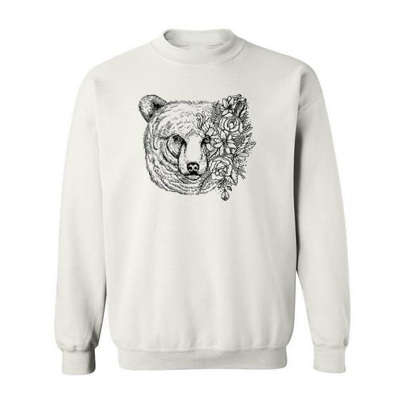 Bear With Flower Headdress Sweatshirt Women -Image by Shutterstock, Female 5X-Large