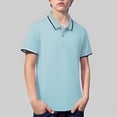 thumbnail image 5 of KAUOD Boys School 𝗨niform Polo Shirts Short Sleeve Striped Lapel Collar Tops Summer Preppy Trendy Casual Pullover Shirt, 5 of 9