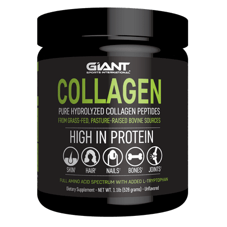 Giant Sports Collagen Hydrolyzed Collagen Peptides, Unflavored, 44 (Best Hydrolyzed Collagen Supplement)