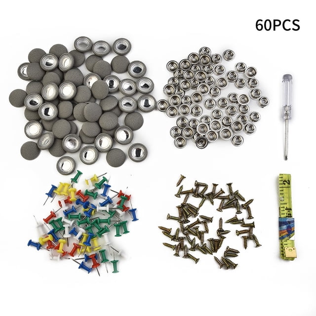 60 X Car Roof Buckles Lining Repair Kit Snap Rivets Auto Roof Repair Button Fixing Buckle With Screws For Truck Car Accessories