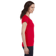 thumbnail image 5 of Gildan Softstyle Short Sleeve V-Neck T-Shirt, Women's Semi-Fitted Rib Collar Tee, Cherry Red, M, 5 of 6