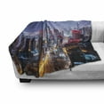 thumbnail image 3 of City Soft Flannel Fleece Throw Blanket, Nighttime at Dubai Vivid Display United Emirates Tourist Attraction Travel Theme, Cozy Plush for Indoor and Outdoor Use, 60" x 80", Multicolor, by Ambesonne, 3 of 6